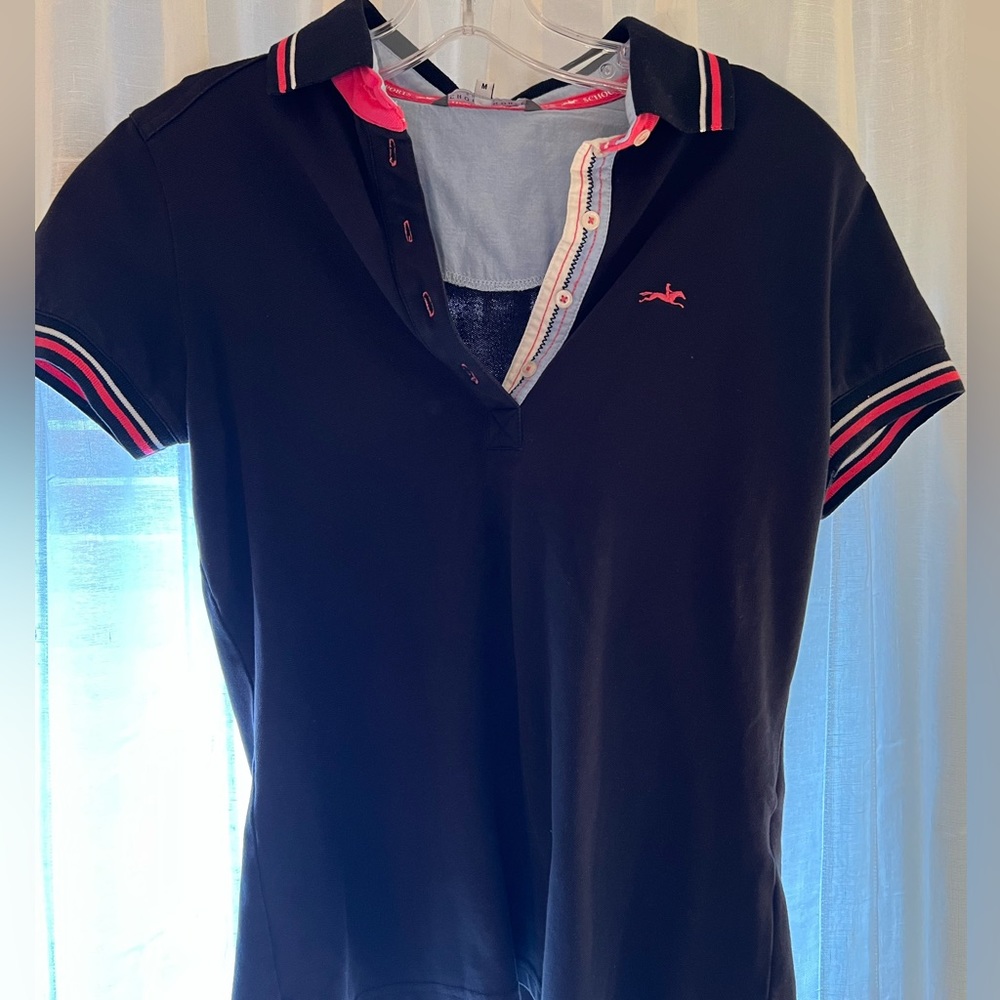 Schlockmohle navy and pink polo shirt